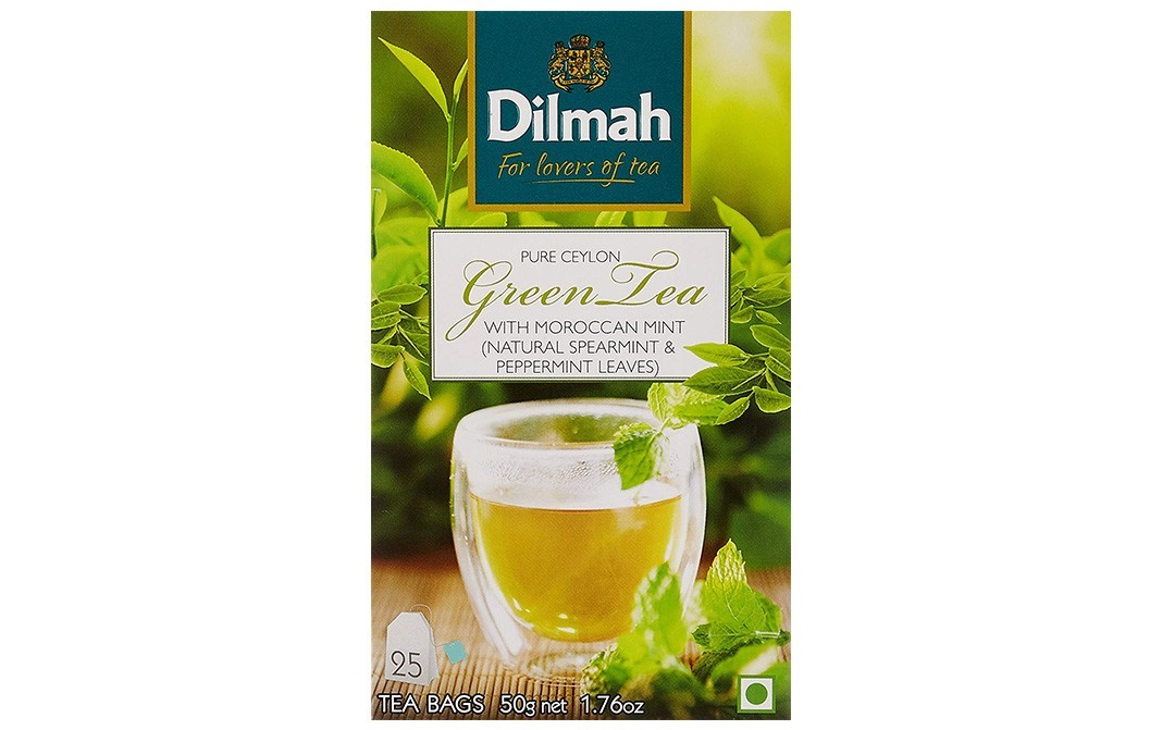 Dilmah Pure Ceylon Green Tea With Moroccan Mint   Box  25 pcs